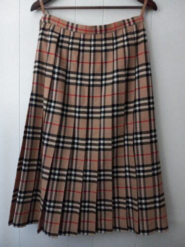 burberry wool plaid skirt|vintage burberry pleated skirt.